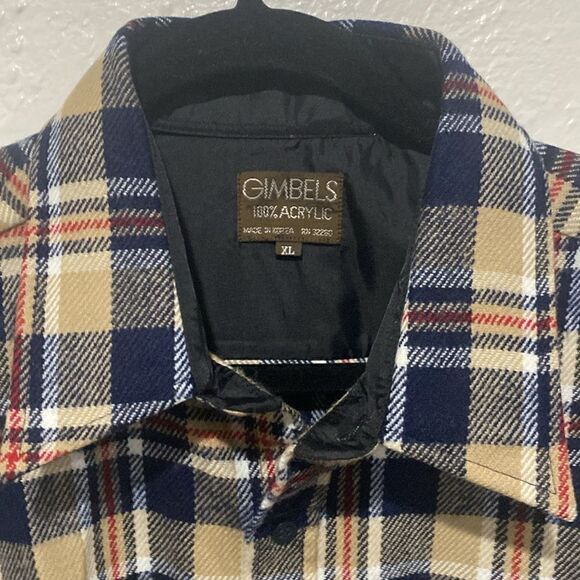 Vintage Gimbels Men Flannel Shirt Men's XL Plaid Long Sleeve Like new - Picture 5 of 5
